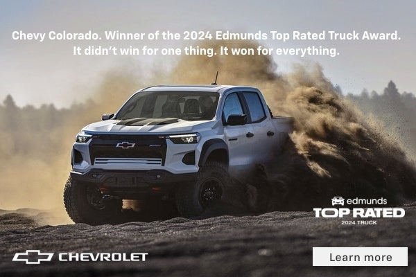 Chevy Colorado. Winner of the 2024 Edmunds Top Rated Truck Award. It didn't win for one thing. It...